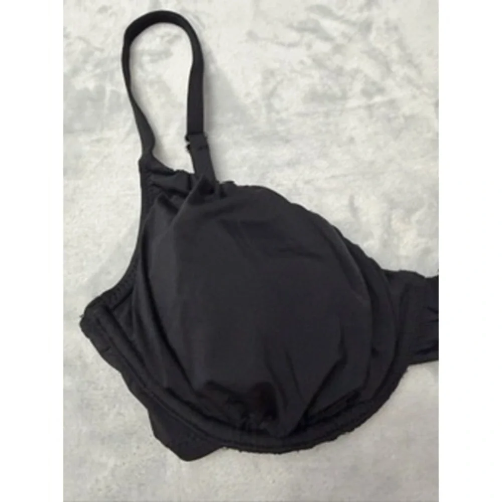 NWT Sanctuary Bikini Top Womens Black Underwire Recycled Polyester L $65.00